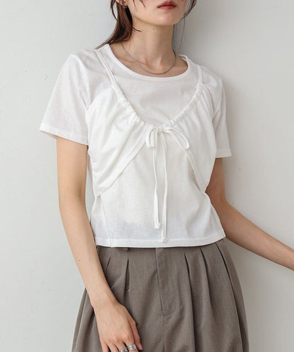 Bab Bustier-Layered Design Top – Soft Cotton-Blend for Summer Comfort