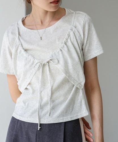 Bab Bustier-Layered Design Top – Soft Cotton-Blend for Summer Comfort