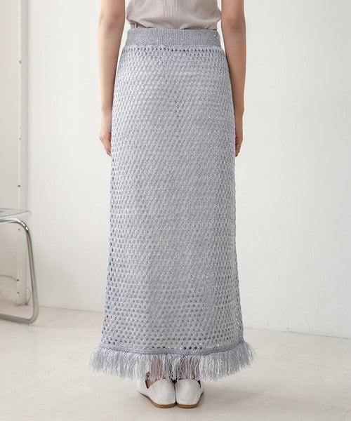 Sequin Mesh Fringe Skirt◇Also Popular as a Set-Up