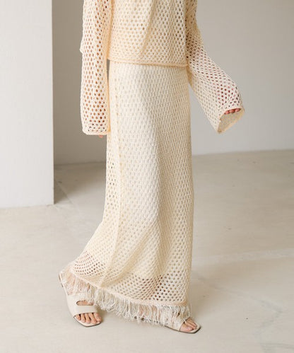 Sequin Mesh Fringe Skirt◇Also Popular as a Set-Up