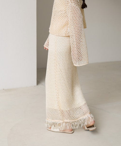 Sequin Mesh Fringe Skirt◇Also Popular as a Set-Up
