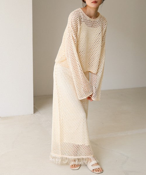Sequin Mesh Fringe Skirt◇Also Popular as a Set-Up