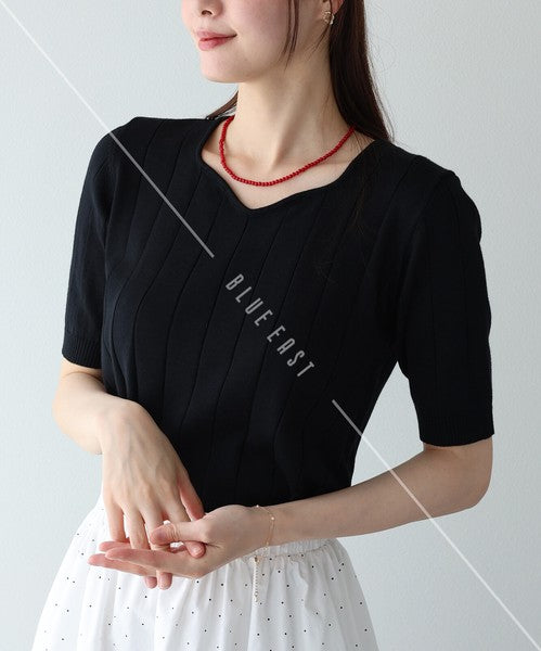 Sweater/Knitwear Summer Knit Crew Neck Knit Tops 5/10 length
