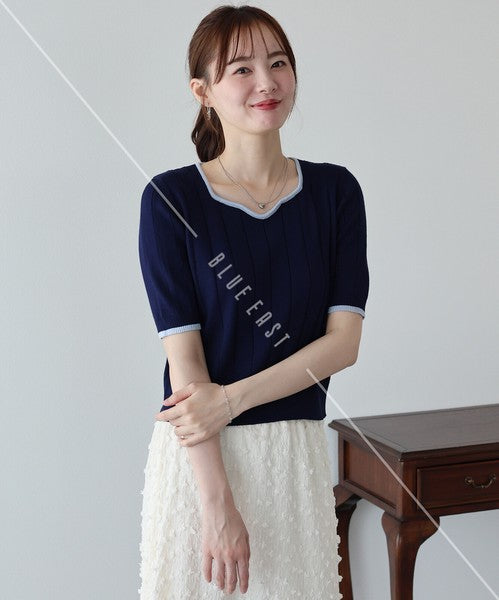 Sweater/Knitwear Summer Knit Crew Neck Knit Tops 5/10 length