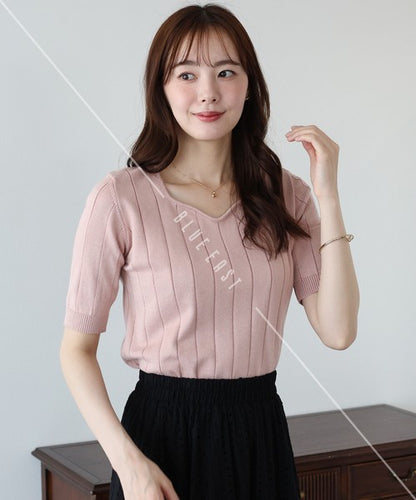 Sweater/Knitwear Summer Knit Crew Neck Knit Tops 5/10 length