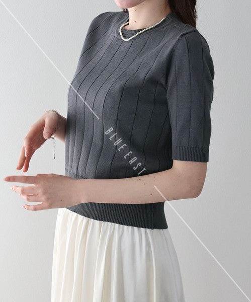 Sweater/Knitwear Summer Knit Crew Neck Knit Tops 5/10 length