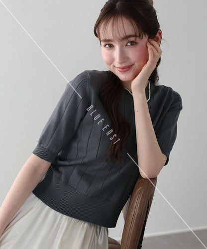 Sweater/Knitwear Summer Knit Crew Neck Knit Tops 5/10 length