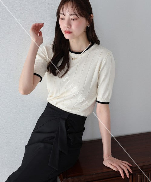Sweater/Knitwear Summer Knit Crew Neck Knit Tops 5/10 length