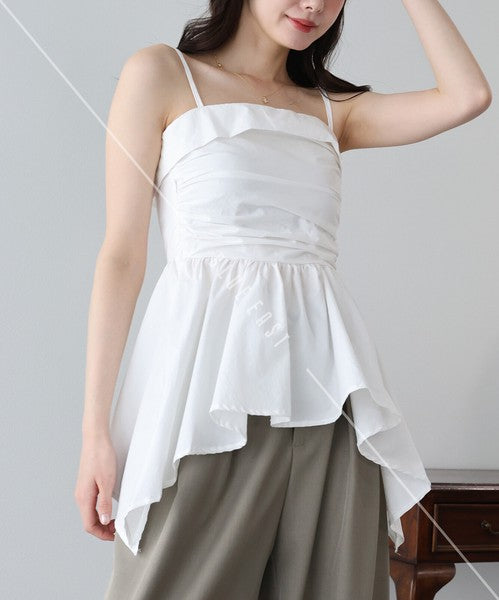Button Shirt/Blouse Asymmetrical Camisole Bustier