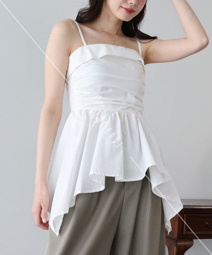 Button Shirt/Blouse Asymmetrical Camisole Bustier