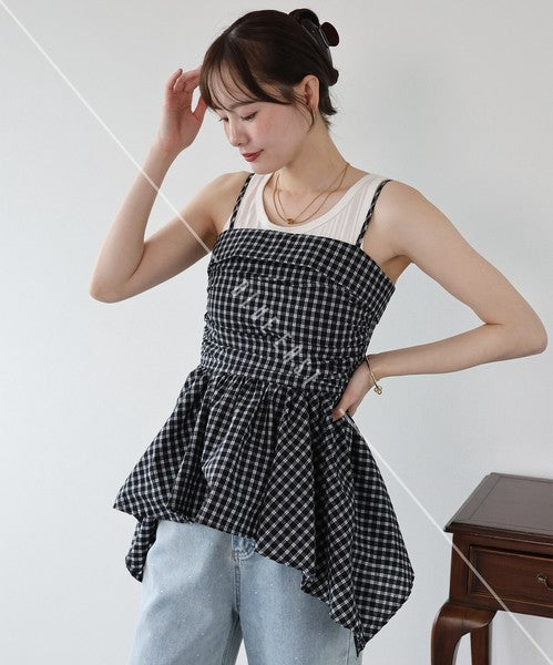 Button Shirt/Blouse Asymmetrical Camisole Bustier
