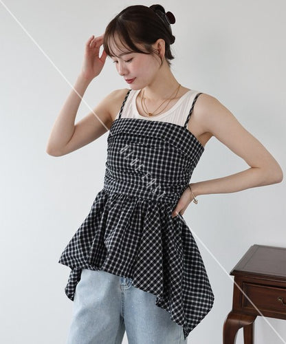 Button Shirt/Blouse Asymmetrical Camisole Bustier