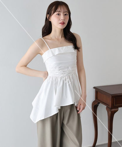 Button Shirt/Blouse Asymmetrical Camisole Bustier