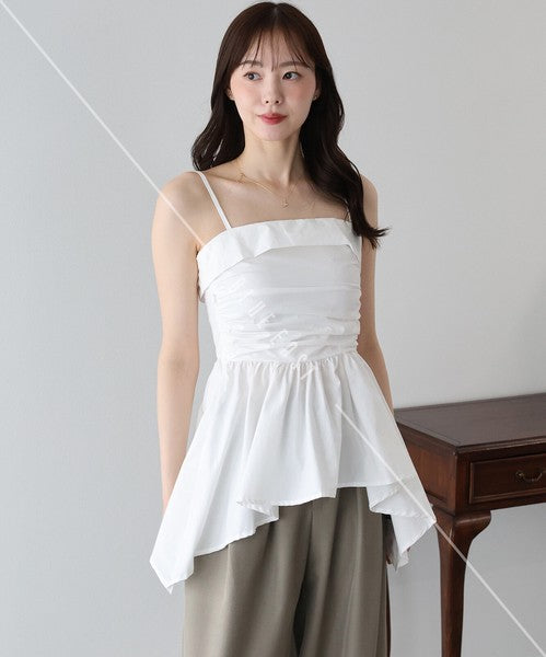 Button Shirt/Blouse Asymmetrical Camisole Bustier