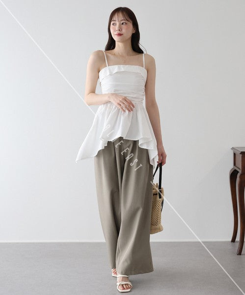 Button Shirt/Blouse Asymmetrical Camisole Bustier