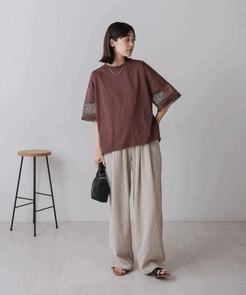 Lace Sleeve T-Shirt◇Lace Sleeve Detail
