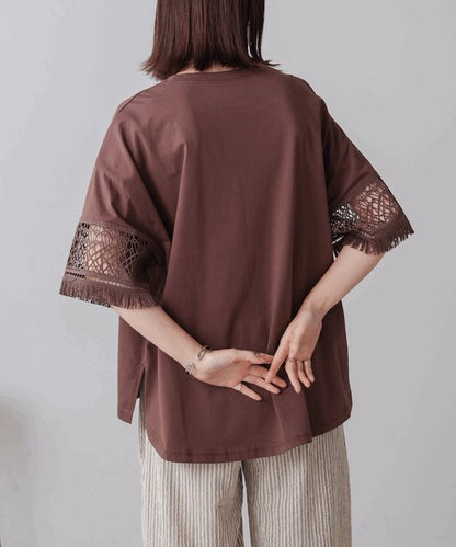 Lace Sleeve T-Shirt◇Lace Sleeve Detail