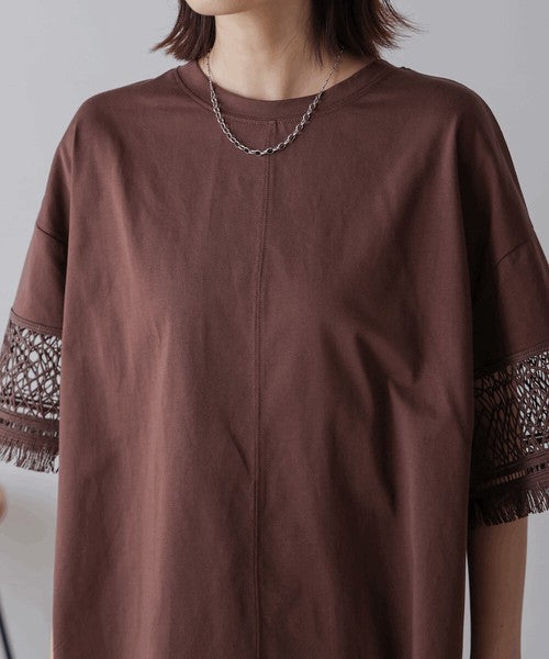 Lace Sleeve T-Shirt◇Lace Sleeve Detail