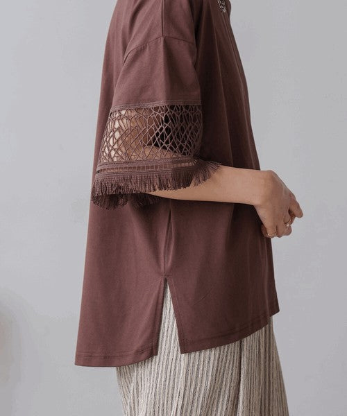 Lace Sleeve T-Shirt◇Lace Sleeve Detail