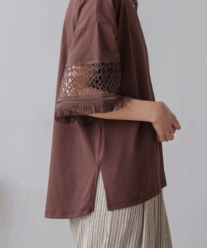 Lace Sleeve T-Shirt◇Lace Sleeve Detail