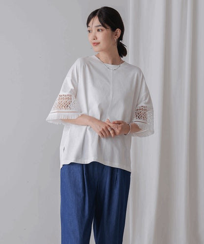 Lace Sleeve T-Shirt◇Lace Sleeve Detail