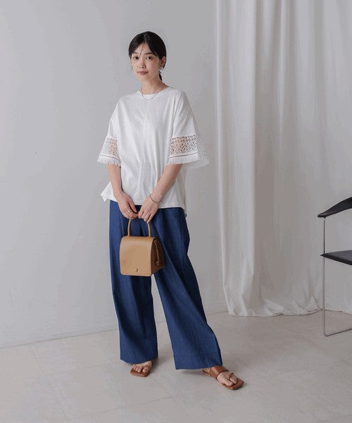 Lace Sleeve T-Shirt◇Lace Sleeve Detail