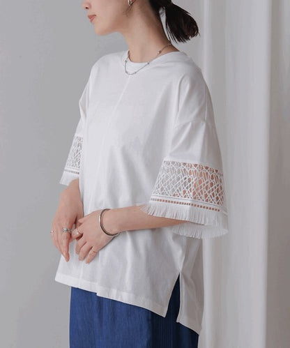 Lace Sleeve T-Shirt◇Lace Sleeve Detail