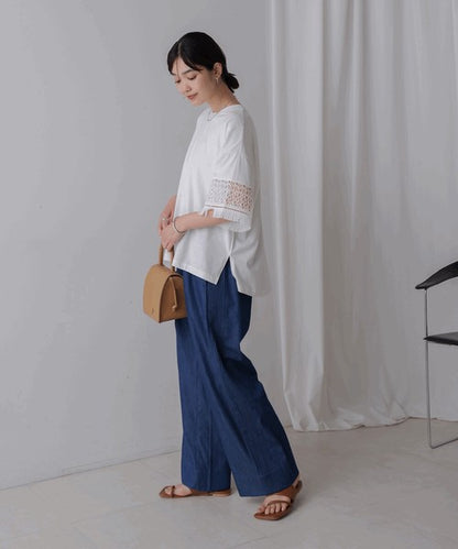 Lace Sleeve T-Shirt◇Lace Sleeve Detail