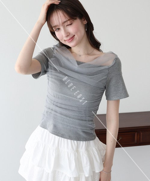T-shirt Ladies fashion Cut-and-sew