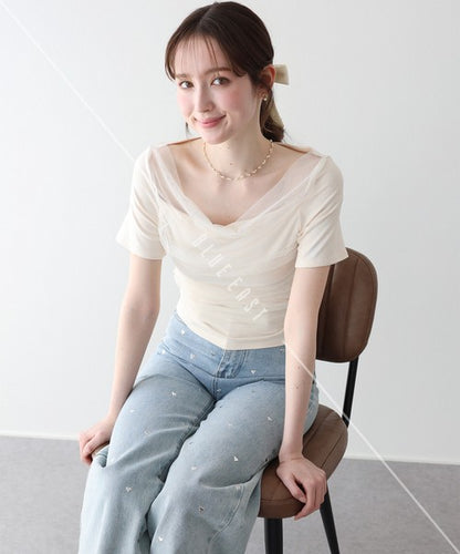 T-shirt Ladies fashion Cut-and-sew