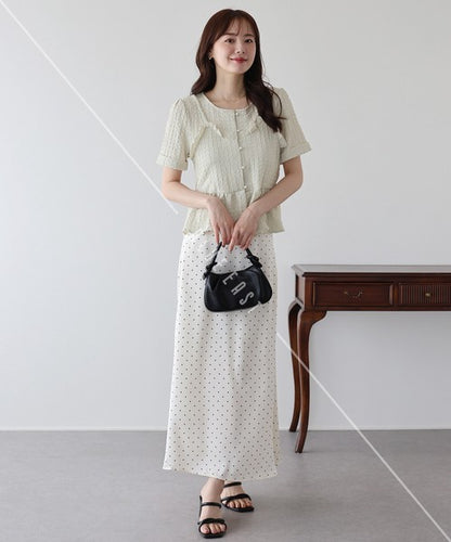 Button Shirt/Blouse Bustier-style Short-Sleeved Blouse Short Sleeve