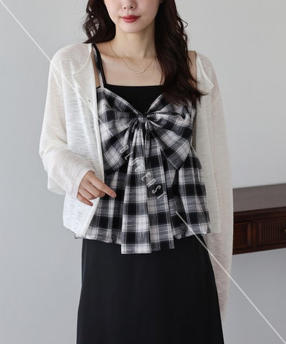 Camisole Ladies fashion Check Bustier