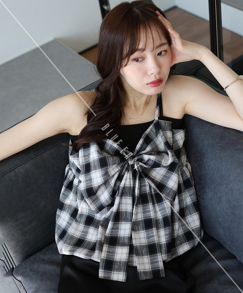 Camisole Ladies fashion Check Bustier