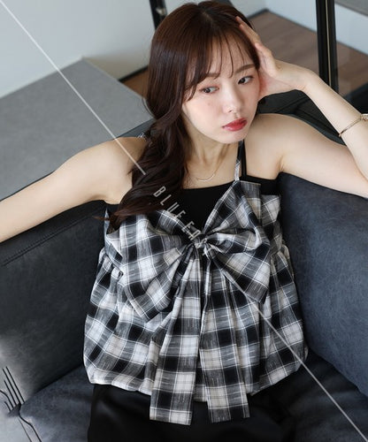 Camisole Ladies fashion Check Bustier