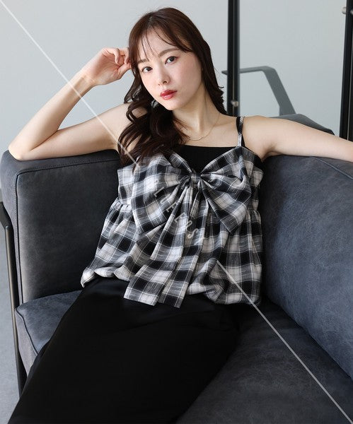 Camisole Ladies fashion Check Bustier