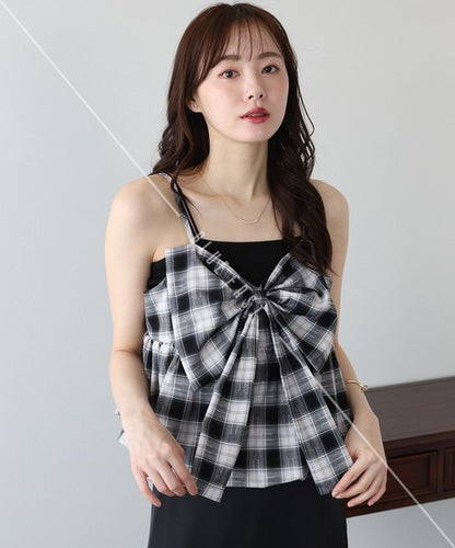 Camisole Ladies fashion Check Bustier