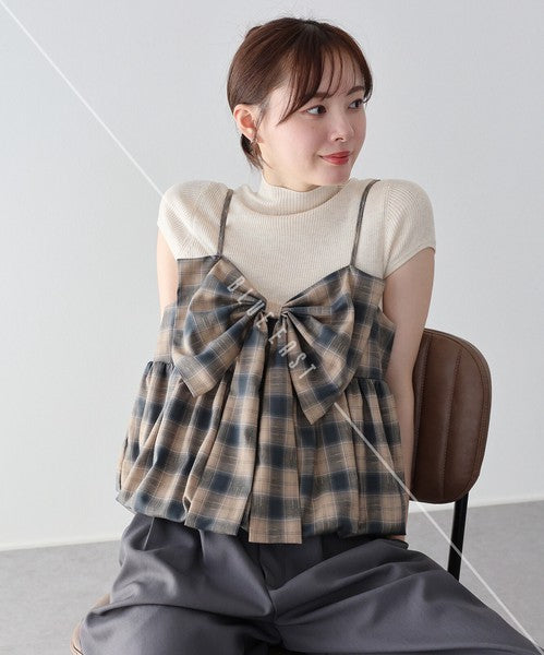 Camisole Ladies fashion Check Bustier