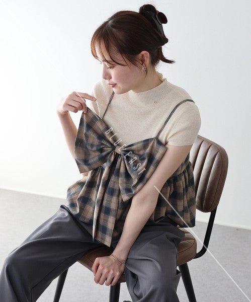 Camisole Ladies fashion Check Bustier