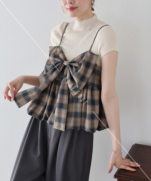 Camisole Ladies fashion Check Bustier