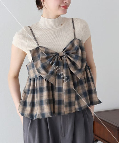 Camisole Ladies fashion Check Bustier