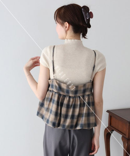 Camisole Ladies fashion Check Bustier