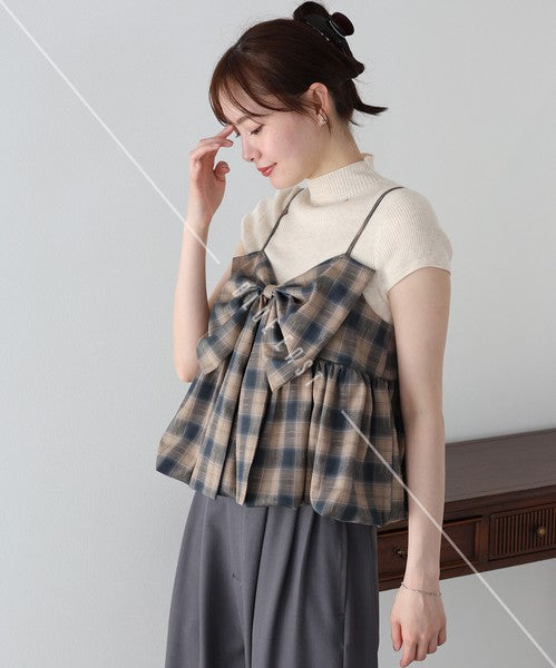 Camisole Ladies fashion Check Bustier