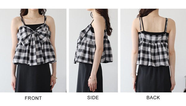 Camisole Ladies fashion Check Bustier