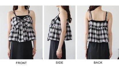 Camisole Ladies fashion Check Bustier