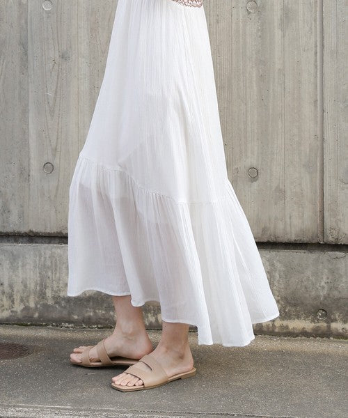 Rayon Crepe Smocking Dress◇Smooth Crepe Fabric in 100% Indian Cotton