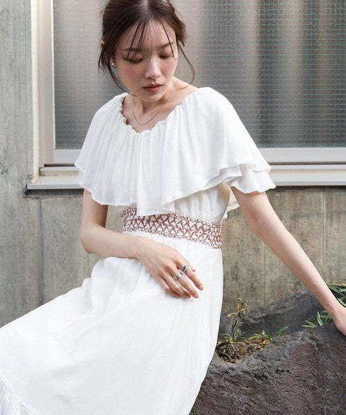 Rayon Crepe Smocking Dress◇Smooth Crepe Fabric in 100% Indian Cotton