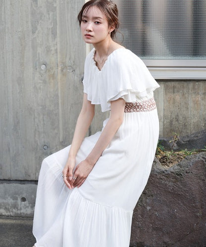 Rayon Crepe Smocking Dress◇Smooth Crepe Fabric in 100% Indian Cotton