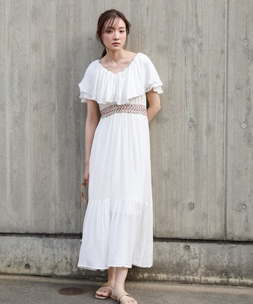 Rayon Crepe Smocking Dress◇Smooth Crepe Fabric in 100% Indian Cotton