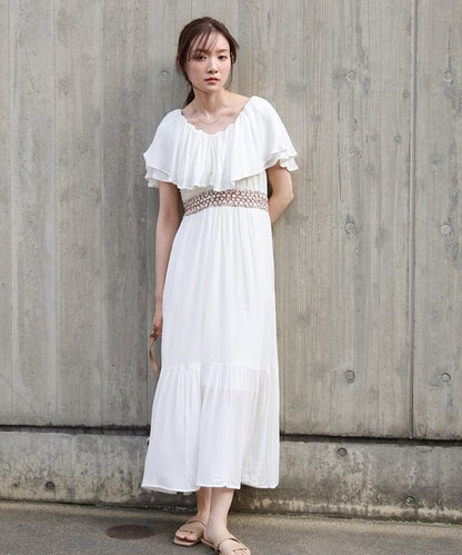 Rayon Crepe Smocking Dress◇Smooth Crepe Fabric in 100% Indian Cotton