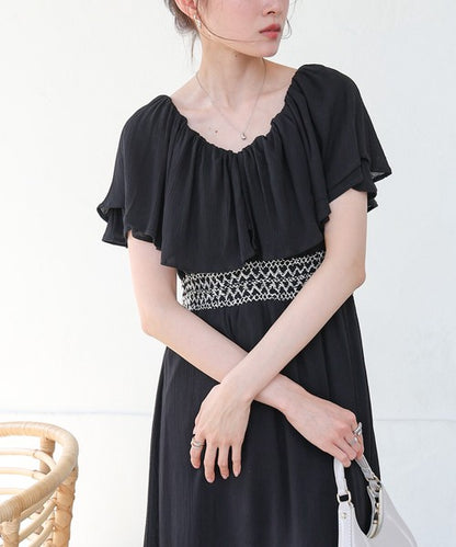 Rayon Crepe Smocking Dress◇Smooth Crepe Fabric in 100% Indian Cotton